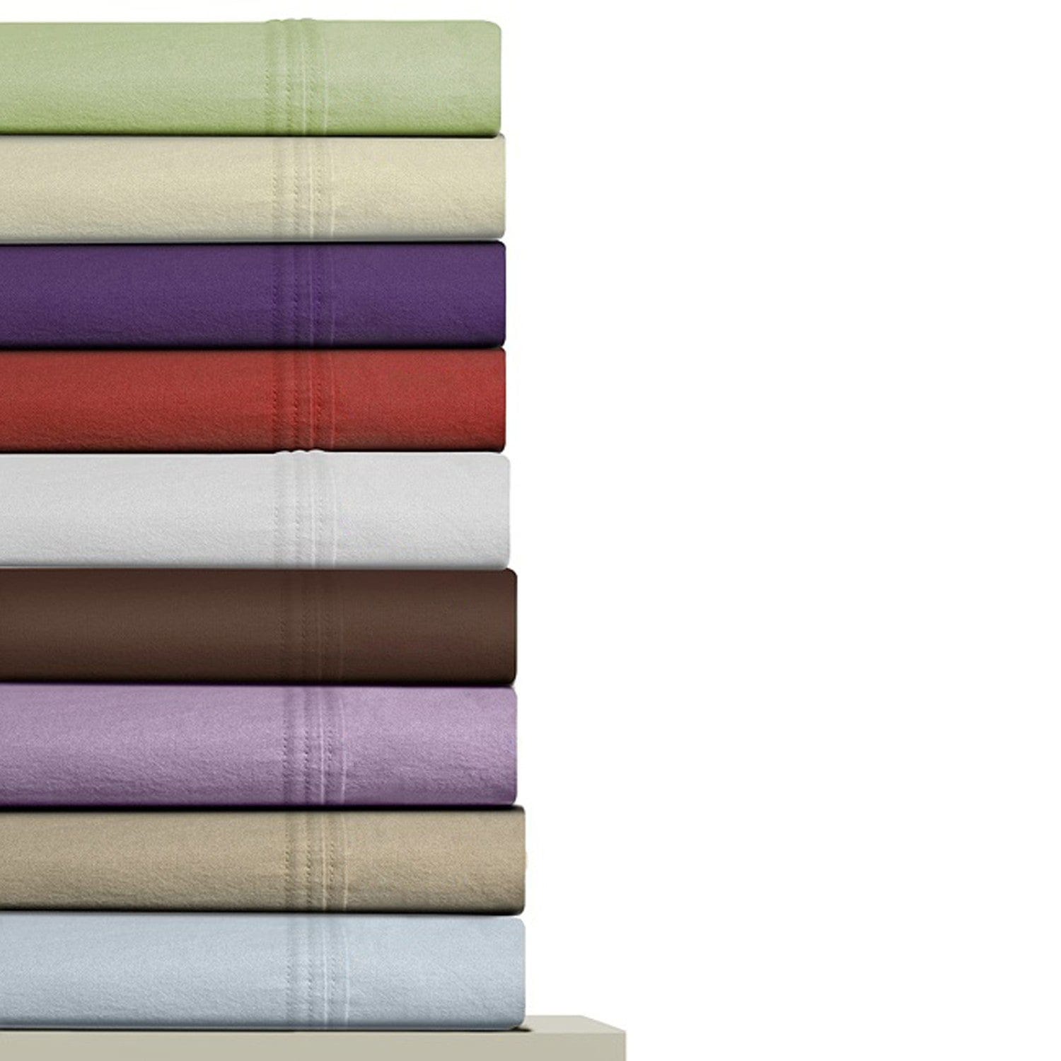 Ensemble de draps de lit en flanelle unie de luxe avec poche extra profonde