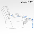 Fauteuil inclinable électrique en tissu pour personnes âgées, mécanisme de mouvement robuste avec massage et chauffage lombaire, porte-gobelets