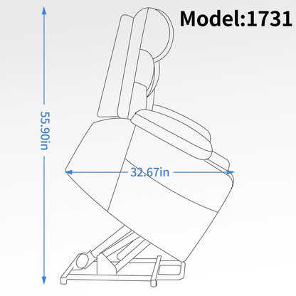 Fauteuil inclinable électrique en tissu pour personnes âgées, mécanisme de mouvement robuste avec massage et chauffage lombaire, porte-gobelets