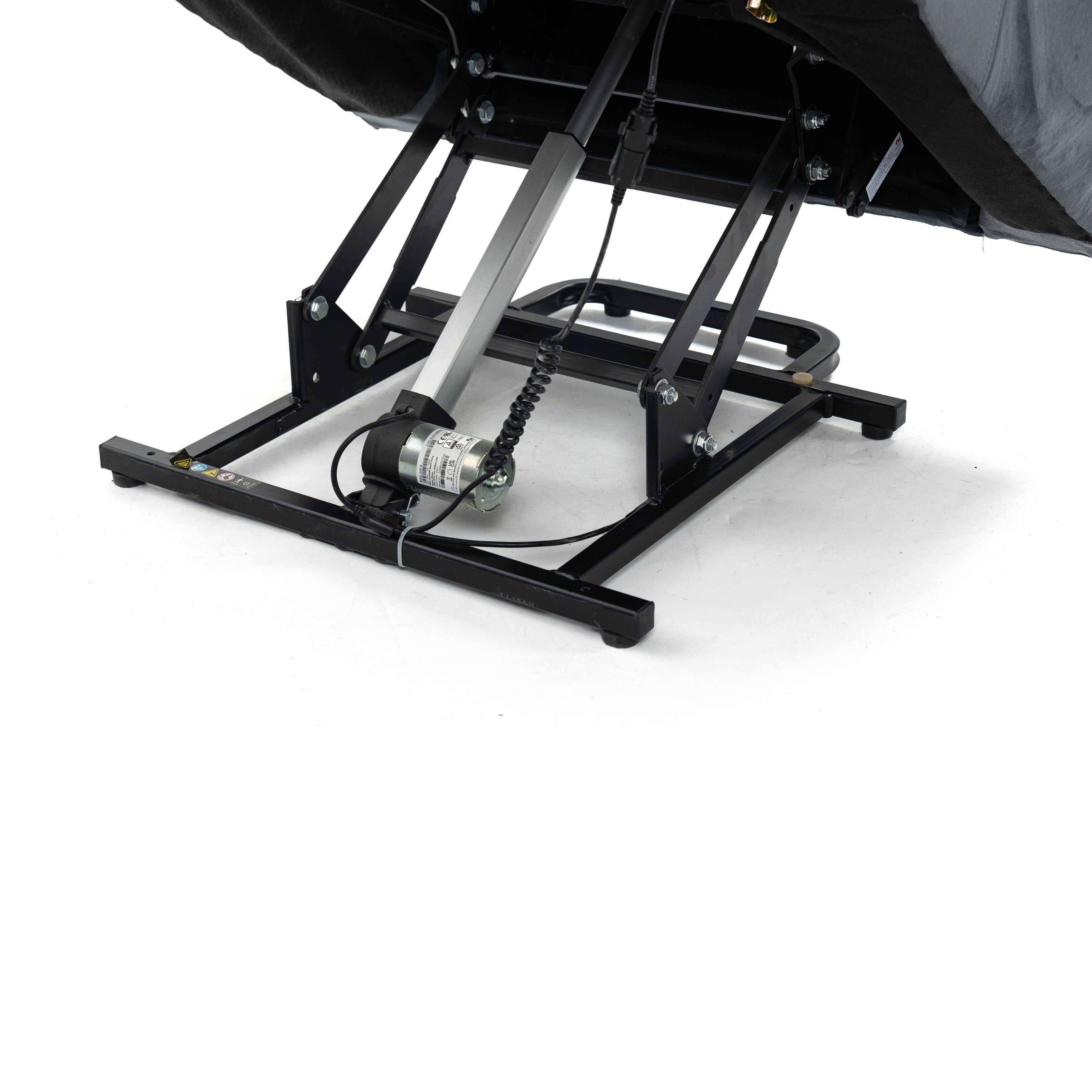 Fauteuil inclinable électrique en tissu pour personnes âgées, mécanisme de mouvement robuste avec massage et chauffage lombaire, porte-gobelets