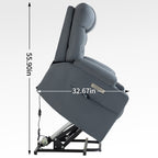 Fauteuil inclinable électrique en tissu pour personnes âgées, mécanisme de mouvement robuste avec massage et chauffage lombaire, porte-gobelets