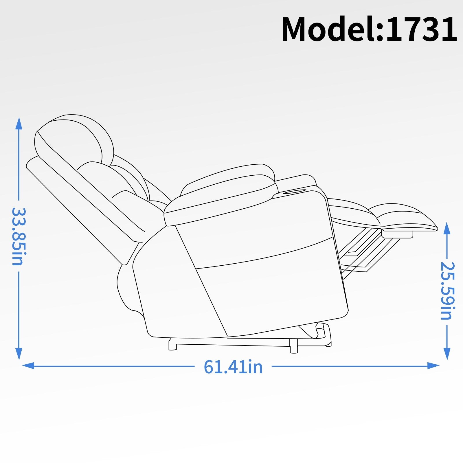 Fauteuil inclinable électrique en tissu pour personnes âgées, mécanisme de mouvement robuste avec massage et chauffage lombaire, porte-gobelets