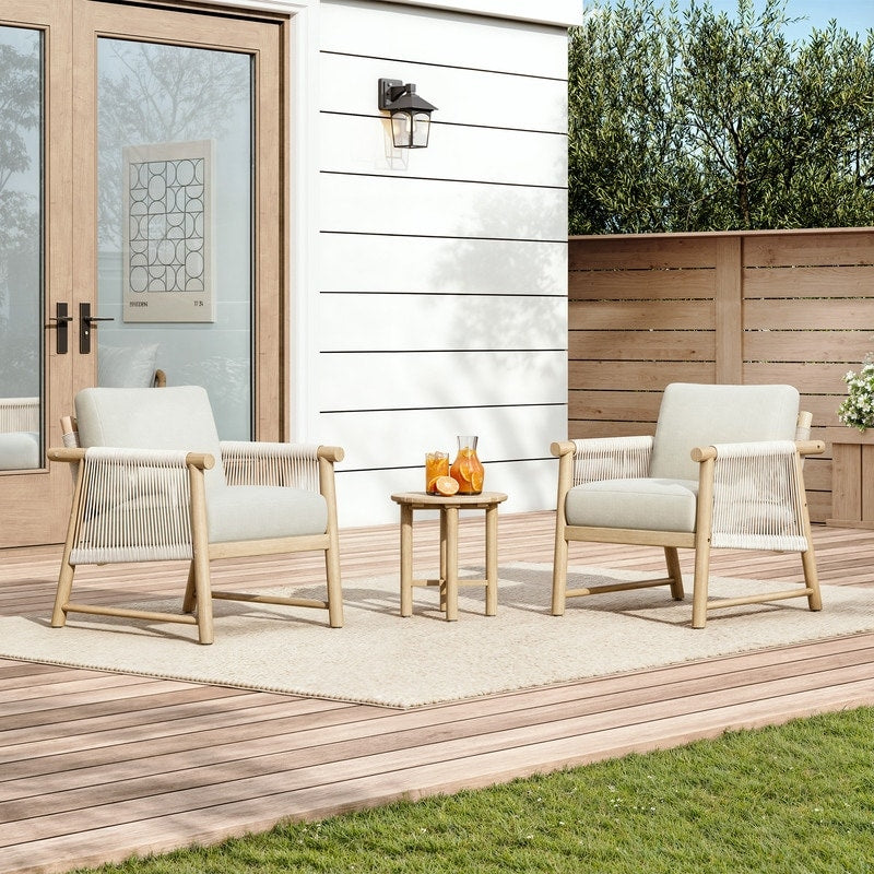 Ensemble bistrot d'extérieur en bois Lynn 3 pièces