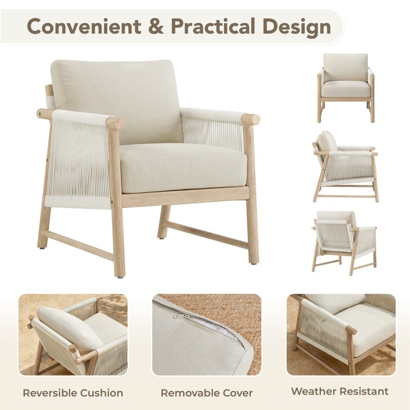 Chaise d'extérieur Lynn Outdoor en bois d'acacia