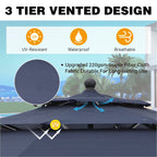 MAISON ARTS 10ft 3 Tiers Vented Patio Outdoor Umbrella with Auto-tilt and Crank Lift