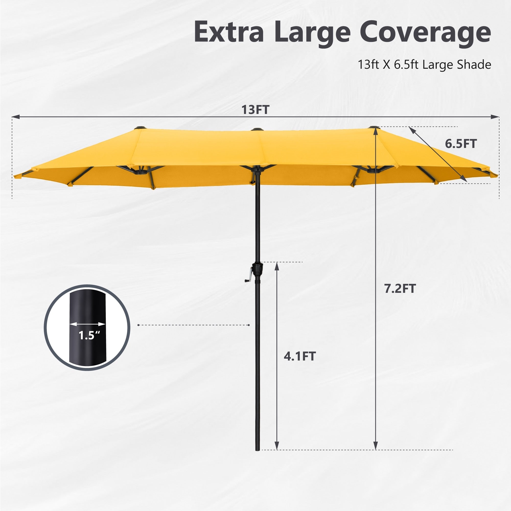 MAISON ARTS 13ft Double -Sided Patio Umbrella Extra Large with Crank
