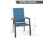Ensemble de salle à manger de patio 5 pièces MAISON ARTS, 4 chaises empilables en aluminium et 1 table en métal - Noir