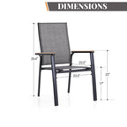 Ensemble de salle à manger d'extérieur MAISON ARTS 7/9 pièces, 1 table extensible en métal et 6/8 chaises en textilène