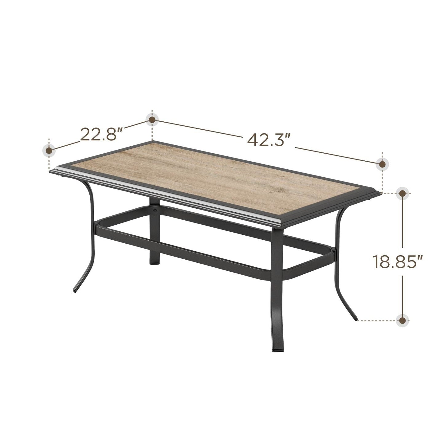 Ensemble de meubles de jardin extra larges 6 pièces MAISON ARTS : canapés 3 et 2 places, chaises pivotantes, poufs et table basse