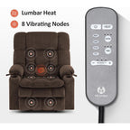 Fauteuil inclinable électrique à double moteur MCombo avec massage et chauffage pour personnes de grande taille, tissu R7891 (grand-large)