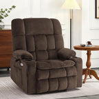 Fauteuil inclinable électrique à double moteur MCombo avec massage et chauffage pour personnes de grande taille, tissu R7891 (grand-large)