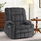 Fauteuil inclinable électrique à double moteur MCombo avec massage et chauffage pour personnes de grande taille, tissu R7891 (grand-large)