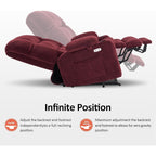 Fauteuil inclinable électrique à double moteur MCombo avec massage et chauffage pour personnes de grande taille, tissu R7891 (grand-large)