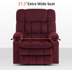 Fauteuil inclinable électrique à double moteur MCombo avec massage et chauffage pour personnes de grande taille, tissu R7891 (grand-large)