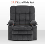Fauteuil inclinable électrique à double moteur MCombo avec massage et chauffage pour personnes de grande taille, tissu R7891 (grand-large)