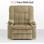 Fauteuil inclinable électrique à double moteur MCombo avec massage et chauffage pour personnes de grande taille, tissu R7891 (grand-large)