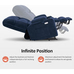 Fauteuil inclinable électrique à double moteur MCombo avec massage et chauffage pour personnes de grande taille, tissu R7891 (grand-large)