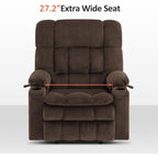 Fauteuil inclinable électrique à double moteur MCombo avec massage et chauffage pour personnes de grande taille, tissu R7891 (grand-large)