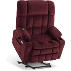 Fauteuil inclinable électrique à double moteur MCombo avec massage et chauffage pour personnes de grande taille, tissu R7891 (grand-large)