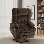Fauteuil inclinable électrique à double moteur MCombo avec massage et chauffage pour personnes de grande taille, tissu R7891 (grand-large)