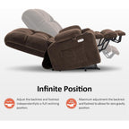 Fauteuil inclinable électrique à double moteur MCombo avec massage et chauffage pour personnes de grande taille, tissu R7891 (grand-large)