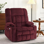 Fauteuil inclinable électrique à double moteur MCombo avec massage et chauffage pour personnes de grande taille, tissu R7891 (grand-large)