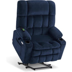 Fauteuil inclinable électrique à double moteur MCombo avec massage et chauffage pour personnes de grande taille, tissu R7891 (grand-large)