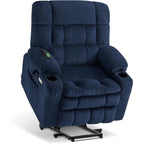Fauteuil inclinable électrique à double moteur MCombo avec massage et chauffage, positions infinies, tissu R7894 (petit-large)