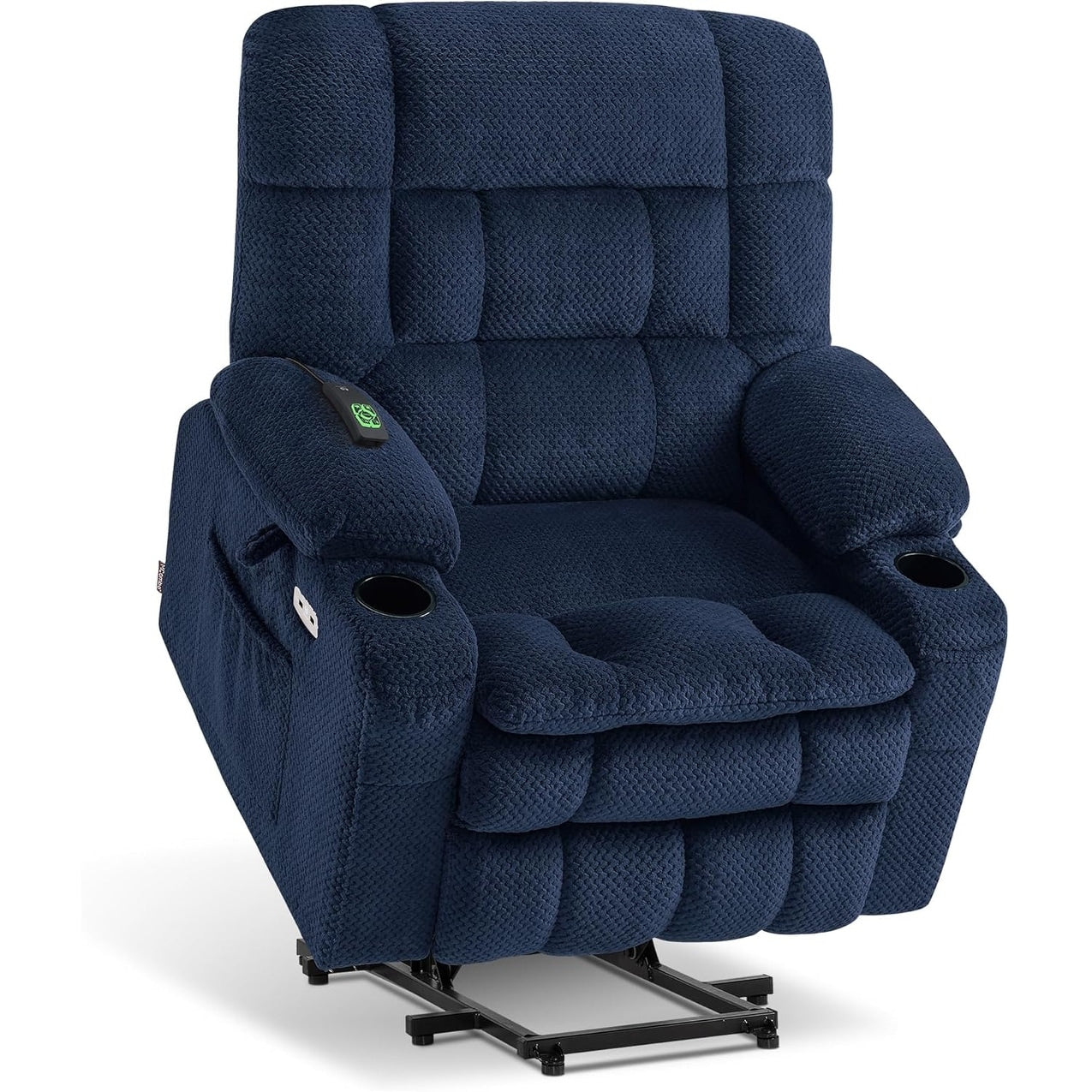 Fauteuil inclinable électrique à double moteur MCombo avec massage et chauffage, positions infinies, tissu R7894 (petit-large)