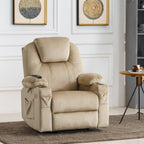 Fauteuil inclinable électrique MCombo avec massage et chauffage, 3 positions, ports USB, tissu 7040