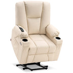 Fauteuil inclinable électrique MCombo avec repose-pieds allongé, porte-gobelets et similicuir 7507