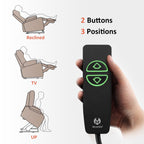 Fauteuil inclinable électrique MCombo avec repose-pieds allongé, porte-gobelets et similicuir 7507