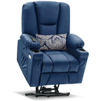 Fauteuil inclinable électrique MCombo avec repose-pieds allongé, porte-gobelets et similicuir 7507