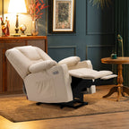 Fauteuil inclinable électrique MCombo avec repose-pieds allongé, porte-gobelets et similicuir 7507