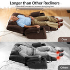Fauteuil inclinable électrique à double moteur MCombo, grand format, avec massage et double chauffage, pour personnes âgées de grande taille, tissu 7634