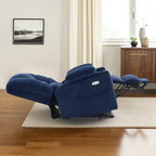 Fauteuil inclinable électrique à double moteur MCombo, grand format, avec massage et double chauffage, pour personnes âgées de grande taille, tissu 7634