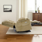 Fauteuil inclinable électrique à double moteur MCombo, grand format, avec massage et double chauffage, pour personnes âgées de grande taille, tissu 7634