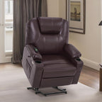 Fauteuil inclinable électrique MCombo de largeur moyenne avec massage et chauffage pour personnes âgées, similicuir R7045