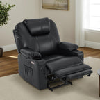 Fauteuil inclinable électrique MCombo de largeur moyenne avec massage et chauffage pour personnes âgées, similicuir R7045