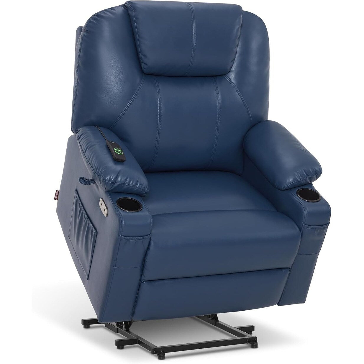 Fauteuil inclinable électrique MCombo de largeur moyenne avec massage et chauffage pour personnes âgées, similicuir R7045
