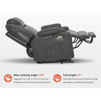 Fauteuil inclinable électrique MCombo de largeur moyenne avec massage et chauffage pour personnes âgées, similicuir R7045