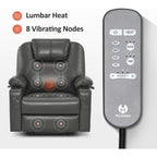 Fauteuil inclinable électrique MCombo de largeur moyenne avec massage et chauffage pour personnes âgées, similicuir R7045