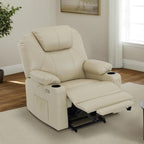Fauteuil inclinable électrique MCombo de largeur moyenne avec massage et chauffage pour personnes âgées, similicuir R7045