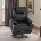 Fauteuil inclinable électrique MCombo de largeur moyenne avec massage et chauffage pour personnes âgées, similicuir R7045
