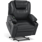 Fauteuil inclinable électrique MCombo de largeur moyenne avec massage et chauffage pour personnes âgées, similicuir R7045