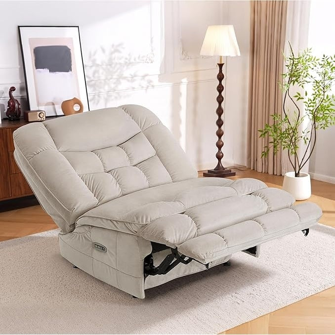 Fauteuil inclinable à bascule électrique surdimensionné MCombo à double moteur, sans accoudoirs, idéal pour le salon, tissu PR607