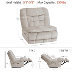Fauteuil inclinable à bascule électrique surdimensionné MCombo à double moteur, sans accoudoirs, idéal pour le salon, tissu PR607