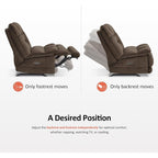Fauteuil inclinable à bascule électrique surdimensionné MCombo à double moteur, sans accoudoirs, idéal pour le salon, tissu PR607