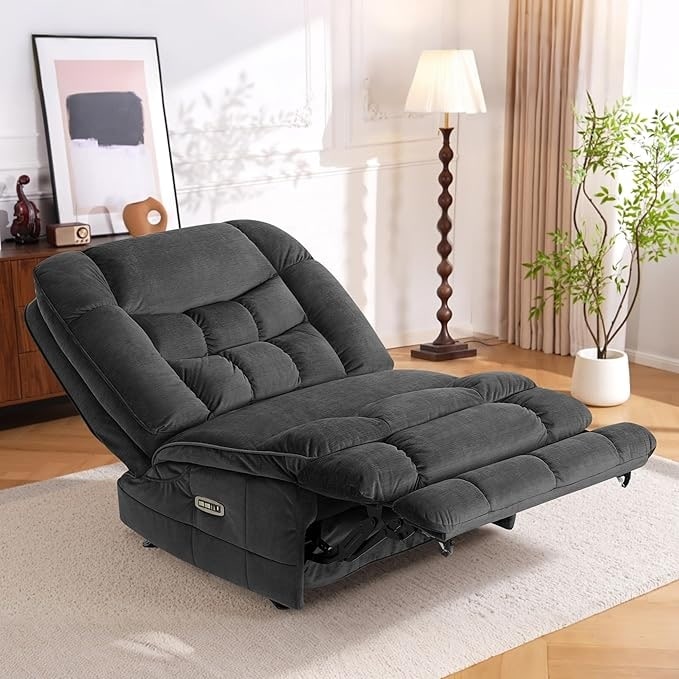 Fauteuil inclinable à bascule électrique surdimensionné MCombo à double moteur, sans accoudoirs, idéal pour le salon, tissu PR607