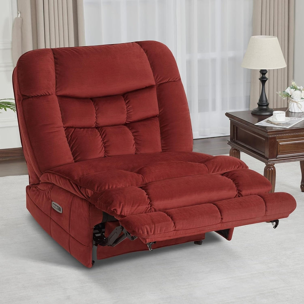 Fauteuil inclinable à bascule électrique surdimensionné MCombo à double moteur, sans accoudoirs, idéal pour le salon, tissu PR607